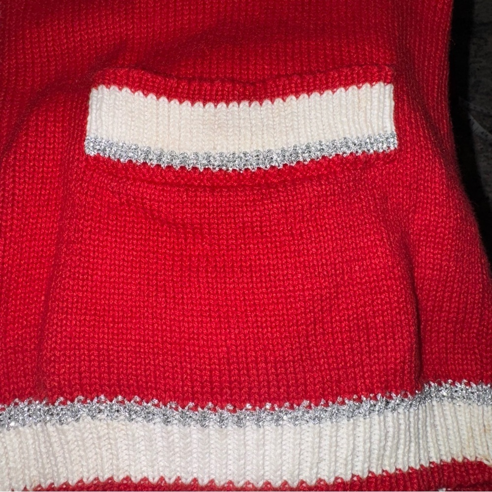 SK Wear Red Crest Cardigan Women’s Medium Varsity Style Jewel Button Sweater - Picture 7 of 8